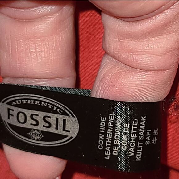 Fossil Red Leather Small Tote Bag Purse - Picture 9 of 14